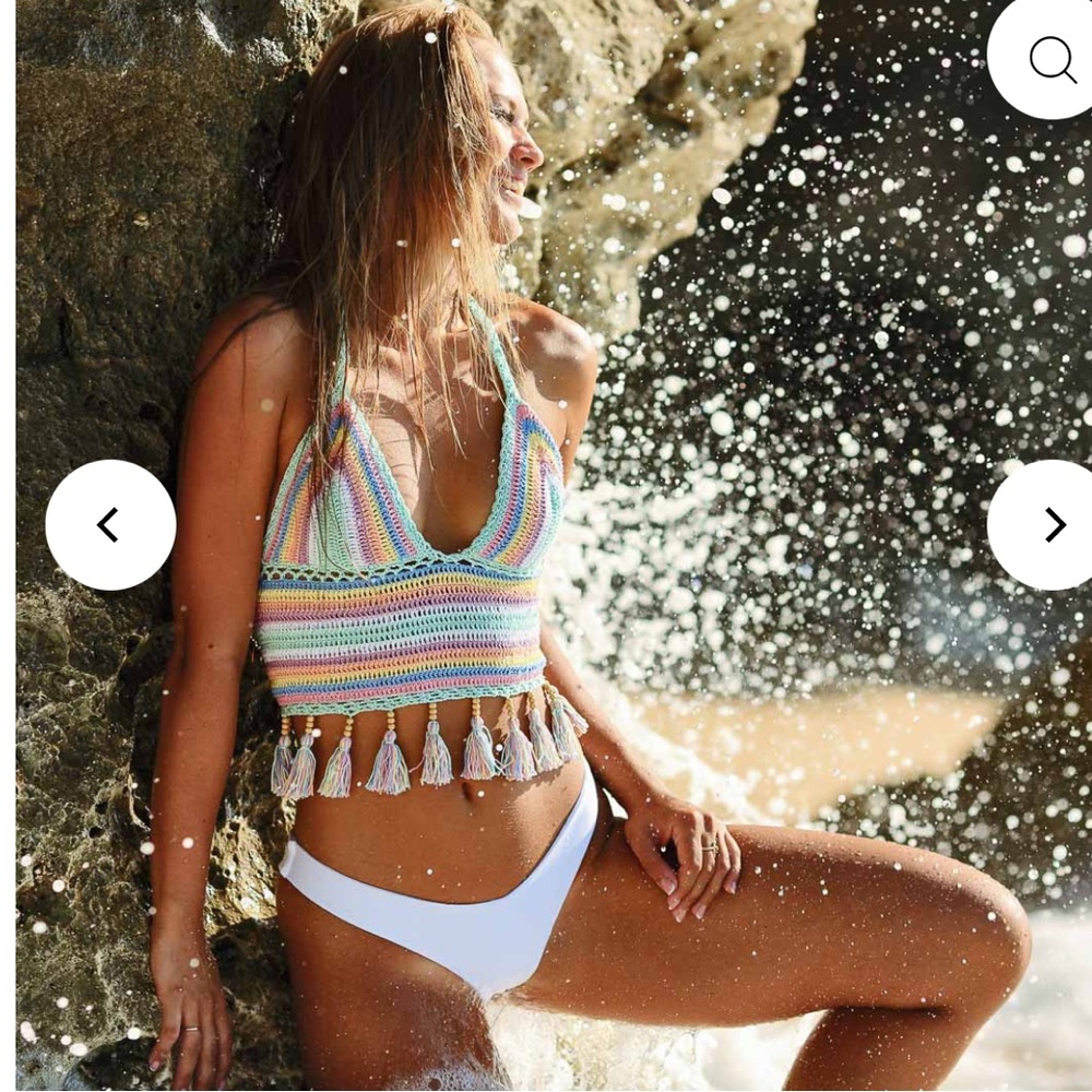 Andi bagus pastel crochet top